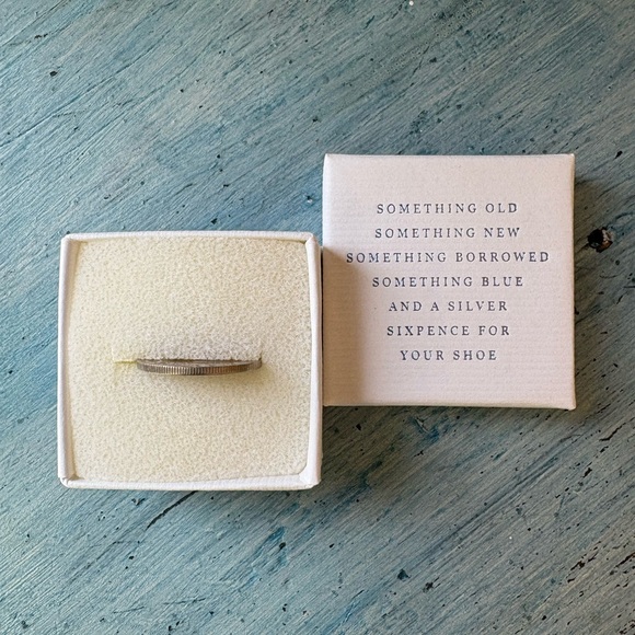 Bridal Silver Sixpence with Blue Ribbon for Bride to carry on her Big Day! - Picture 5 of 8